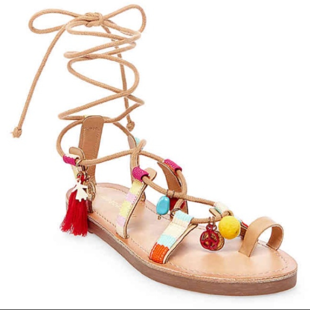 Madden girl flat lace up sandals